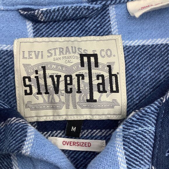 Levi Strauss & Co SilverTab‎ Mens Long Sleeve Button Up Flannel Shirt Size M - Picture 4 of 9